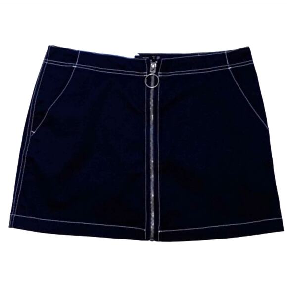 VOLCOM Mini Skirt Frochickie Navy Blue Mini Skirt Size Small - Picture 7 of 8